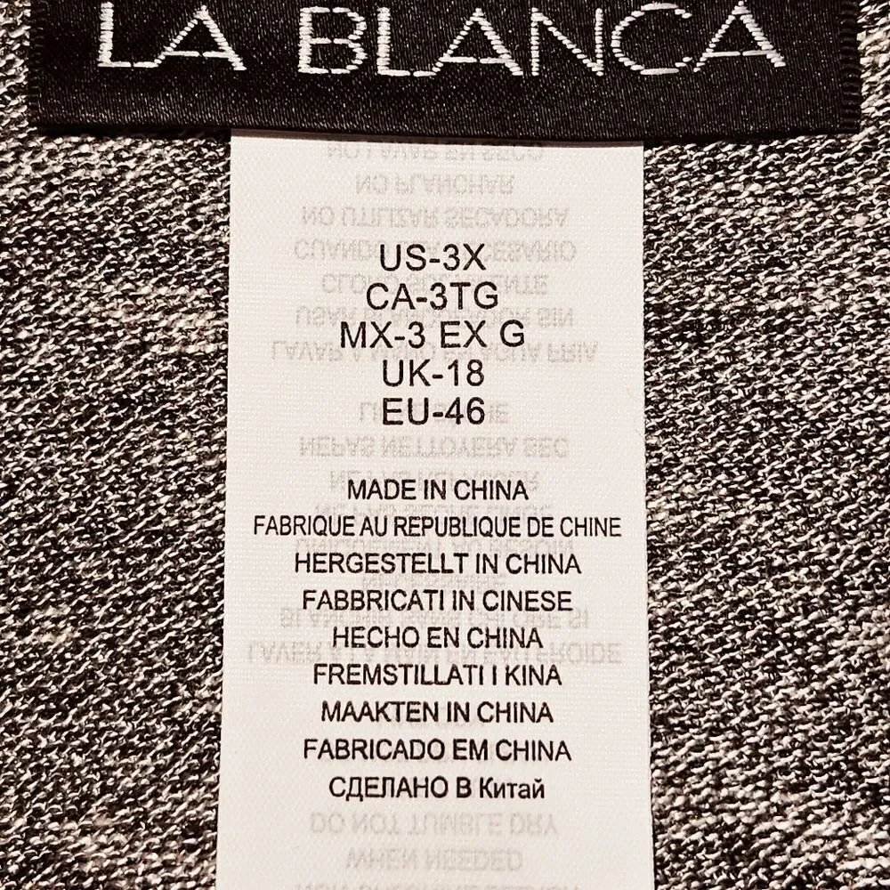 LA BLANCA PLUS SIZE Indigo Color Beach Tie Front Cover-Up dress.